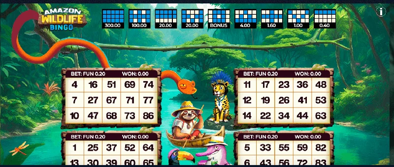 Captură de ecran Amazon Wildlife Bingo