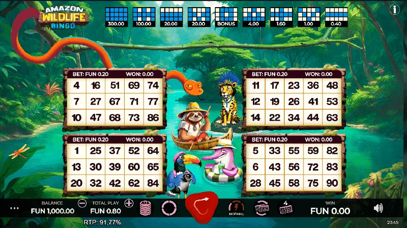 Captură de ecran Amazon Wildlife Bingo