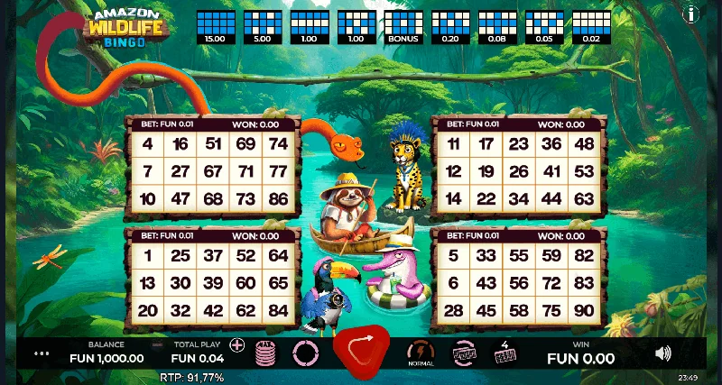 Captură de ecran Amazon Wildlife Bingo
