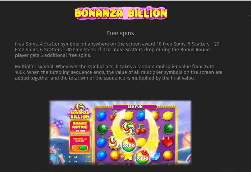 Captură de ecran Bonanza Billion