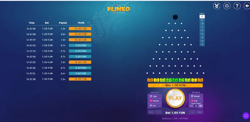 Captură de ecran Plinko