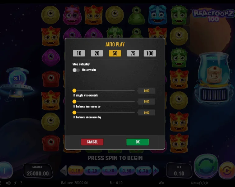 Captură de ecran Reactoonz 100