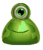 Simbolul Blob Verde cu Un Ochi Reactoonz 100